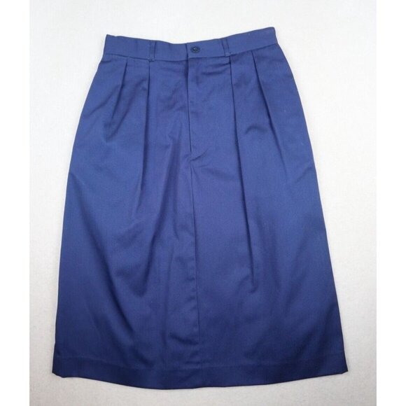 VINTAGE WOMEN'S BLUE PLEATED A-LINE SKIRT - HUNT CLUB - SIZE 9 - Picture 2 of 6